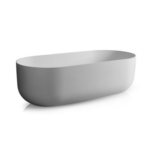 Freistehende Badewanne - FLOW - Dado Creations Pty (LTD) - Quartzkomposit / von Brian Sironi / weiß