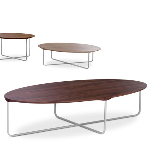 Moderner Couchtisch - FLINT - MONTIS - Holz / rechteckig / rund