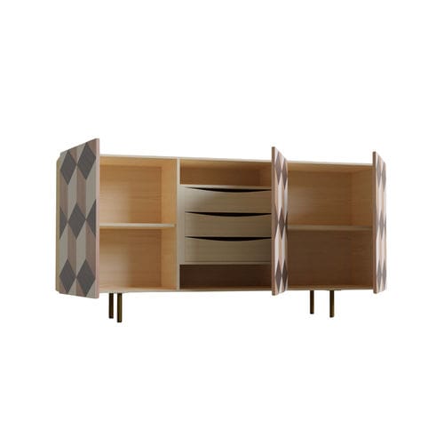 Modernes Sideboard - Veronese - MORELATO - Metall / Nussbaum / Esche