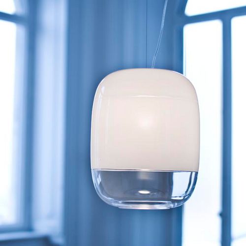 Hängelampe - GONG - PRANDINA - aus lackiertem Metall / geblasenes Glas / modern