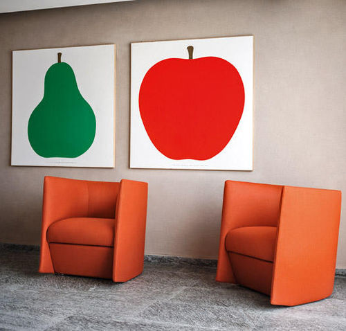 Moderner Sessel - PISA - Tacchini - Stoff / orange