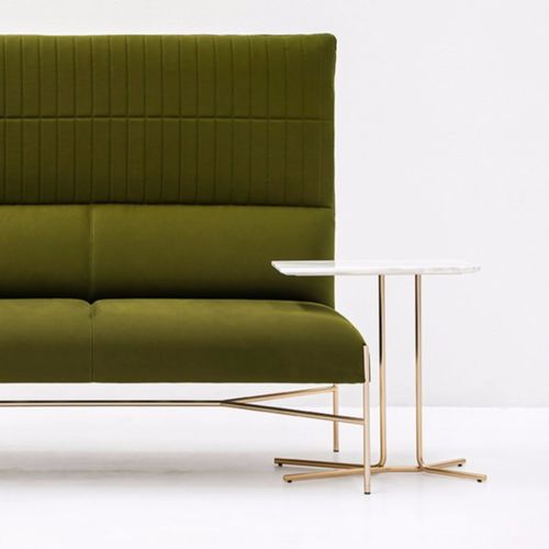 Moderner Beistelltisch - LEDGE - Tacchini - Metall / Marmor / rechteckig