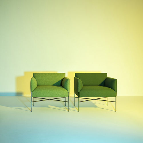 Moderner Sessel - CHILL-OUT - Tacchini - Stoff / Stahl / blau
