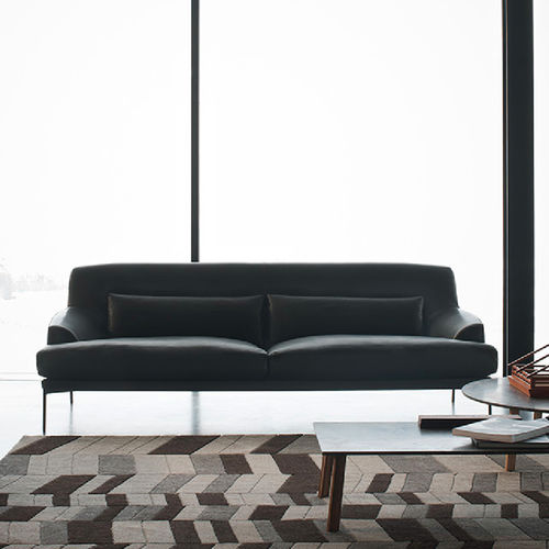 Modernes Sofa - MONTEVIDEO - Tacchini - Leder / schwarz / Zweisitzer