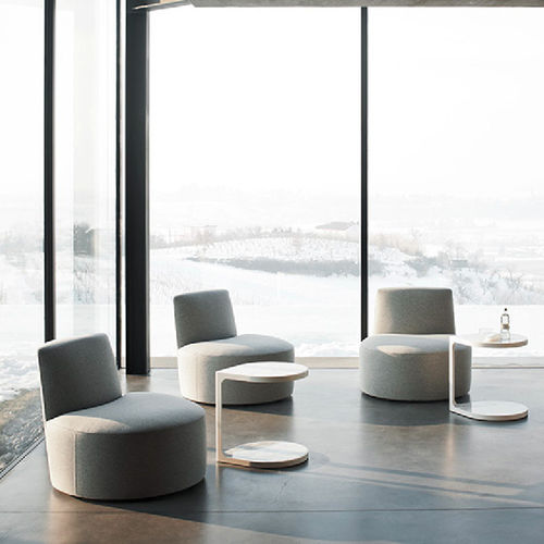 Moderner Kaminsessel - BAOBAB - Tacchini - Stoff / grau / von Studio Lievore Altherr Molina