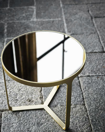 Moderner Beistelltisch - CAGE - Tacchini - Metall / rund / quadratisch