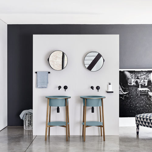 Freistehender Waschtisch-Unterschrank - CATINO TONDO - POLVERE  BRUSHED BRONZE - Ceramica Cielo - Keramik / Marmor / modern