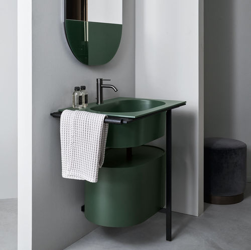 Freistehender Waschtisch-Unterschrank - KYROS - MUSCHIO  MATT BLACK - Ceramica Cielo - Holz / Keramik / Metall