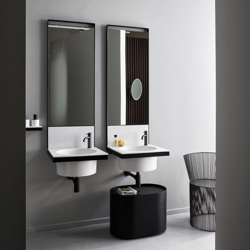Doppelter Waschtisch-Unterschrank - ELLE TONDA - TALCO  MATT BLACK - Ceramica Cielo - wandhängend / Keramik / Metall