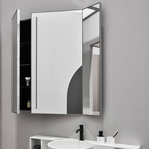 Wandmontierter Spiegel - ARCADIA - PAN - GLOSS STEEL - Ceramica Cielo - für Gewerbegebrauch / modern / rechteckig