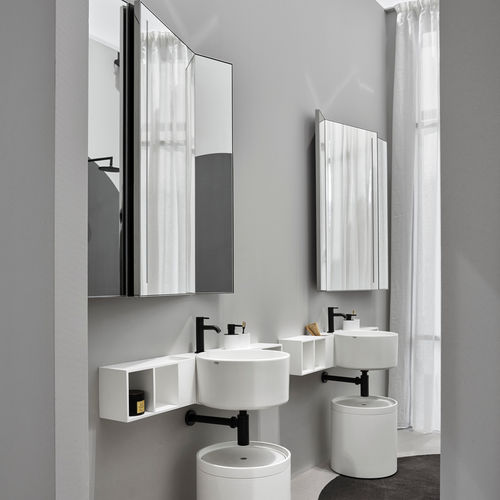 Wandmontierter Spiegel - ARCADIA - PAN - GLOSS STEEL - Ceramica Cielo - für Gewerbegebrauch / modern / rechteckig