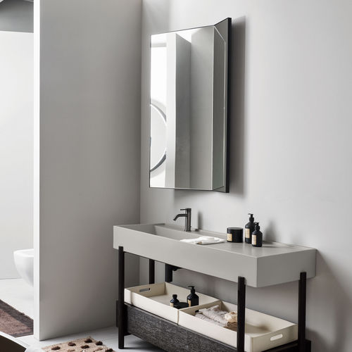 Wandmontierter Spiegel - ARCADIA - PAN - GLOSS STEEL - Ceramica Cielo - für Gewerbegebrauch / modern / lackiertes Holz