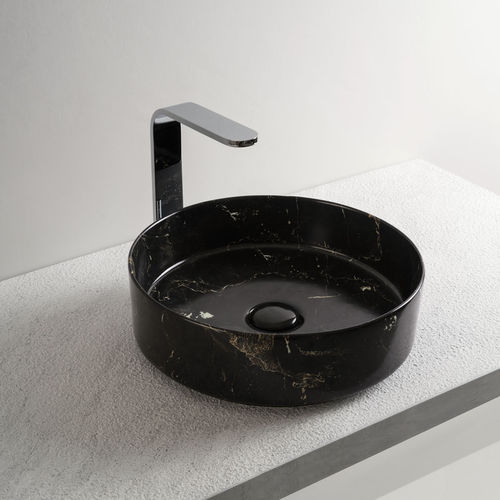 Aufsatzwaschbecken - SHUI COMFORT - NERO MARQUINA - Ceramica Cielo - Keramik / rund / ohne Öffnung