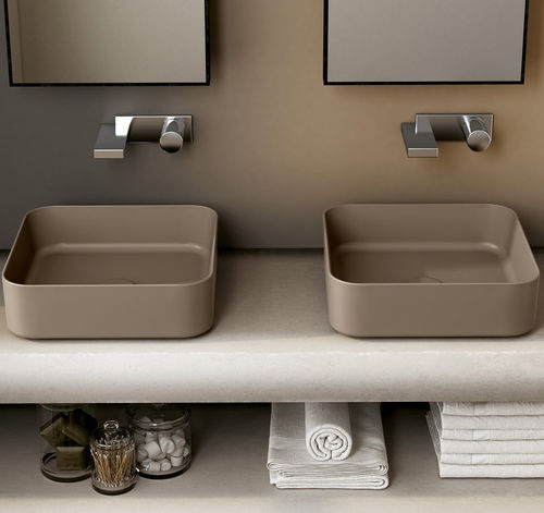 Aufsatzwaschbecken - SHUI COMFORT - AVENA - Ceramica Cielo - Keramik / doppelt / quadratisch