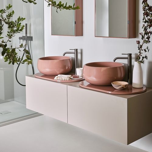 Doppelter Waschtisch-Unterschrank - DELFO 152 - NINFEA/AVENA - Ceramica Cielo - wandhängend / Esche / Keramik