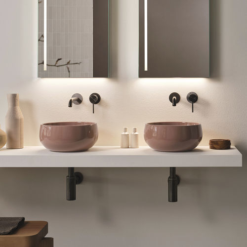 Aufsatzwaschbecken - BACINELLA TINO MINI - NINFEA - Ceramica Cielo - Keramik / rund / ohne Öffnung