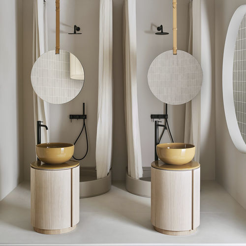 Freistehender Waschtisch-Unterschrank - TIBERINO - ANEMONE/ROVERE SBIANCATO - Ceramica Cielo - Holz / Keramik / modern