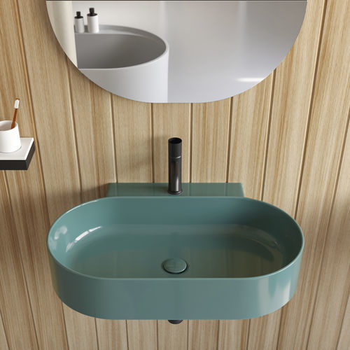 Wand-Waschbecken - MARE - MRLS70 - SMERALDO - Ceramica Cielo - Keramik / oval / 1-Loch