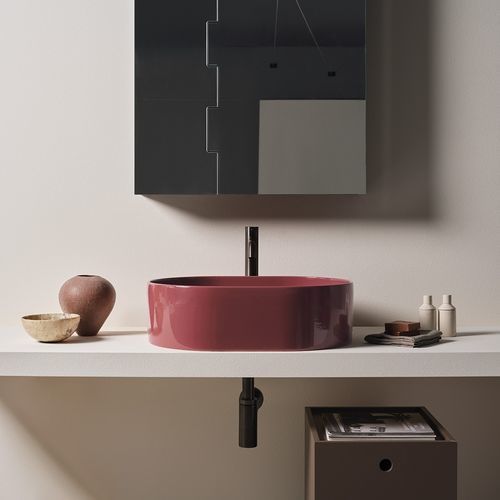 Aufsatzwaschbecken - THEO - THLAO - CORALLO/CARMINIO - Ceramica Cielo - Keramik / Hochglanz / oval