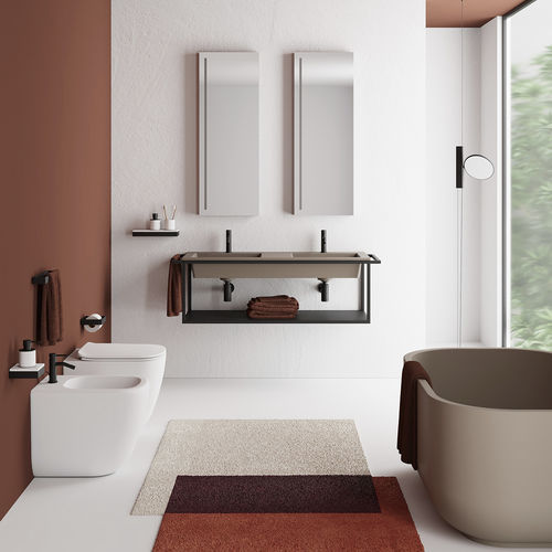 Wand-Waschbecken - Era 120 - Ceramica Cielo - Keramik / Metall / doppelt