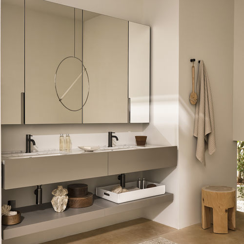 Doppelter Waschtisch-Unterschrank - Filo 338 - Ceramica Cielo - wandhängend / Holz / modern