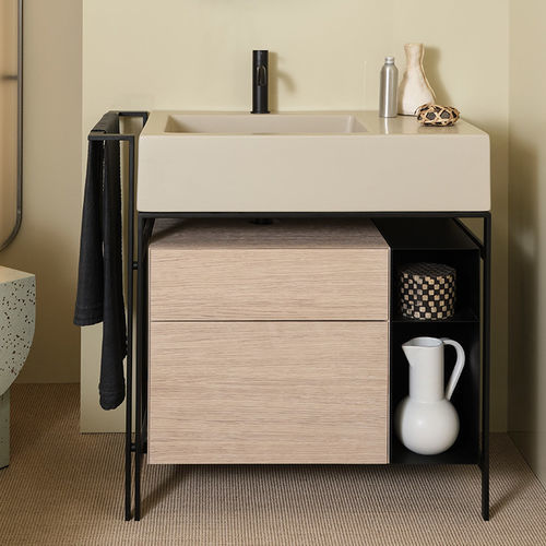 Keramik-Waschbecken - NARCISO MINI - Ceramica Cielo - lackiertes Holz / aus lackiertem Stahl / aus lackiertem Metall