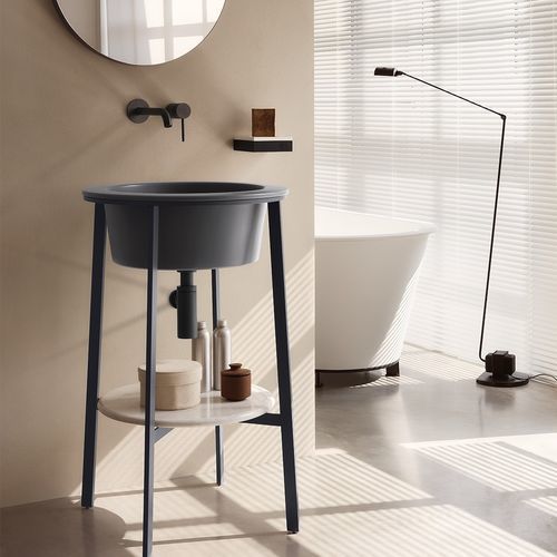 Metallwaschbecken - CATINO TONDO - Ceramica Cielo - Marmor / Keramik / rund