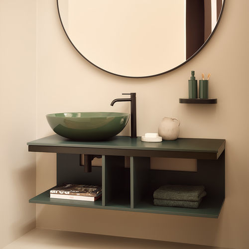 Multimedia-Möbel / Modul - MULTIPLO - Ceramica Cielo - aus lackiertem Stahl / lackiertes MDF / Keramik