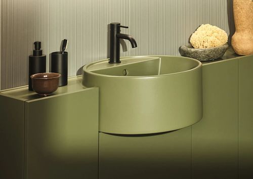 Wandhängendes Waschbecken - ENEA - Ceramica Cielo - kreisförmig / 1-Loch / schwarz