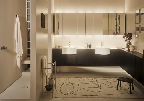 Badezimmerschrank mit Spiegel / mit integrierter Beleuchtung - ENEA - Ceramica Cielo - modern / für sanitäre Anlagen / lackiert