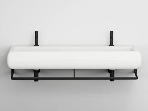 Wandhängendes Waschbecken - TESEO 140 - Ceramica Cielo - Keramik / mit integriertem Handtuchhalter / mit Ablage