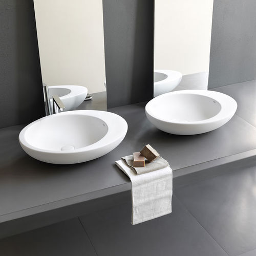 Aufsatzwaschbecken - LE GIARE - TALCO - Ceramica Cielo - Keramik / mit verstellbarem Spiegel / oval