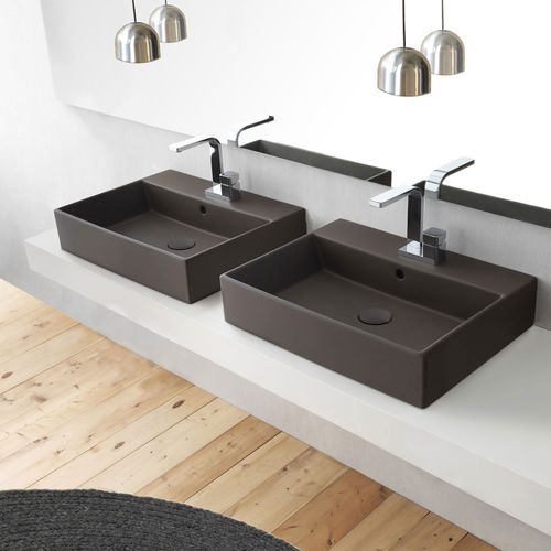 Wand-Waschbecken - SMILE - CACAO - Ceramica Cielo - Keramik / rechteckig / 1-Loch