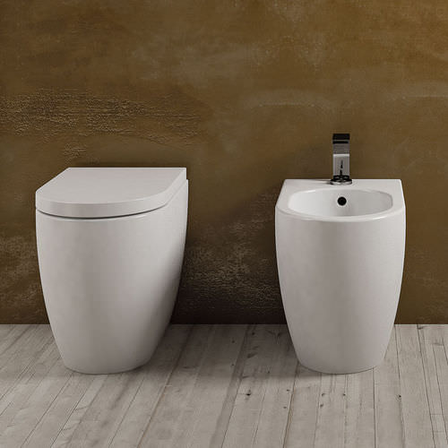Freistehendes WC - SMILE - GLOSSY WHITE - Ceramica Cielo - Keramik / mit eingebauter Spülung / oval