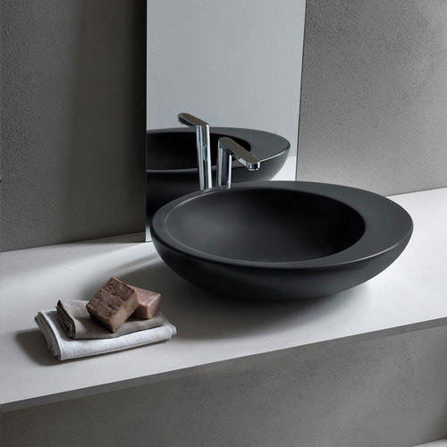 Aufsatzwaschbecken - LE GIARE - BASALTO - Ceramica Cielo - Keramik / mit verstellbarem Spiegel / oval
