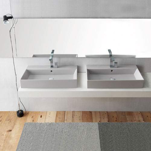 Wand-Waschbecken - SMILE POMICE - Ceramica Cielo - Keramik / mit verstellbarem Spiegel / rechteckig