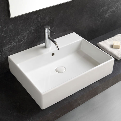Wand-Waschbecken - SMILE - GLOSSY WHITE - Ceramica Cielo - Keramik / mit verstellbarem Spiegel / rechteckig