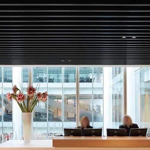 Stahl-Akustikbaffel - Luxalon® Tavola™ Straight - Hunter Douglas Architectural - deckenmontiert / rechteckig / Dekor