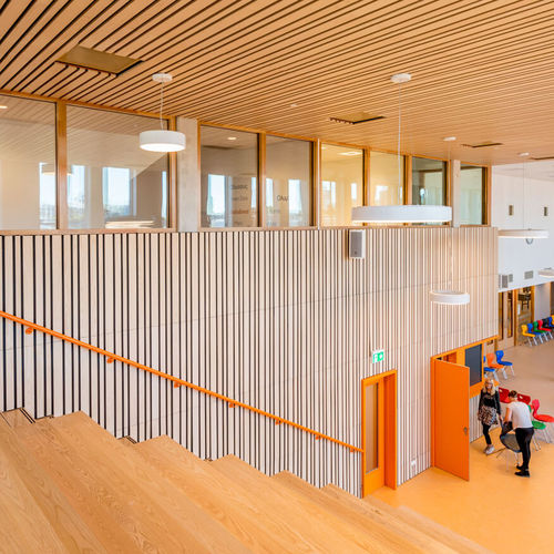Holzverblender - Derako&reg; Veneered Linear Wall - Hunter Douglas Architectural - für Innenwand / mit Montageclip / modern