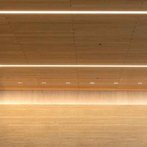 Holzfurnier-Deckensystem - Derako® Tiles & Panels - Hunter Douglas Architectural - MDF / Platten / aus Fliesen