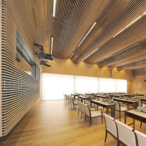 Massivholz-Zwischendecke - Derako® Solid Grill BaseLine - Hunter Douglas Architectural - Platten / Lamellen / für Büro