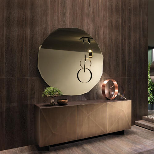 Wandmontierter Spiegel - PANDORA - Riflessi - modern / transparent / Bronze-Look