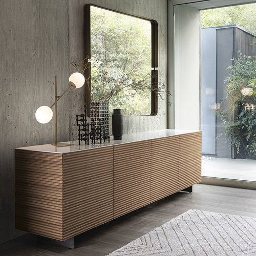 Modernes Sideboard - DOLCE VITA - Riflessi - Nussbaum / Kristall / Marmor
