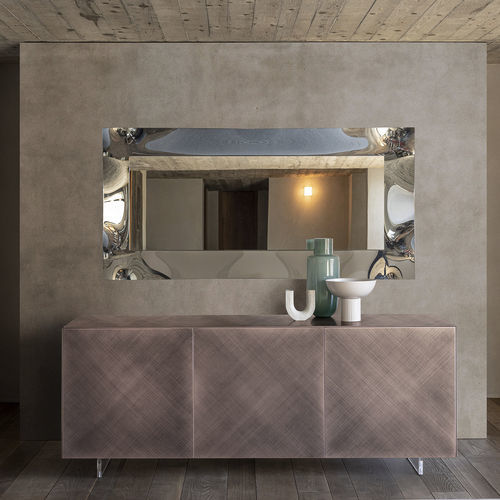 Modernes Sideboard - ESSENZIA TIBETANA  - Riflessi - lackiertes Holz / Glas / Keramik