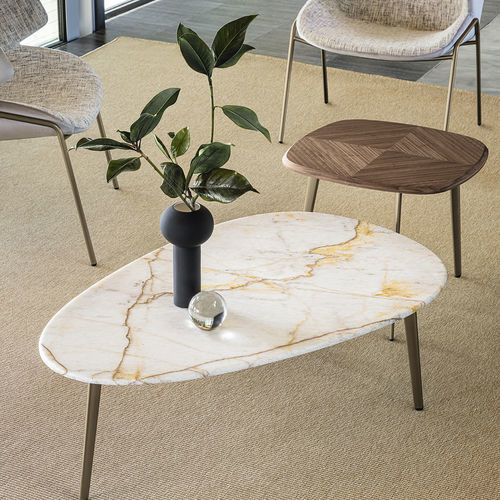 Moderner Couchtisch - COFFEE - Riflessi - Kristall / Holz / Keramik