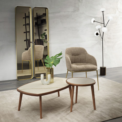 Moderner Lampentisch - WOOD - Riflessi - Glas / Keramik / Gestell aus Esche