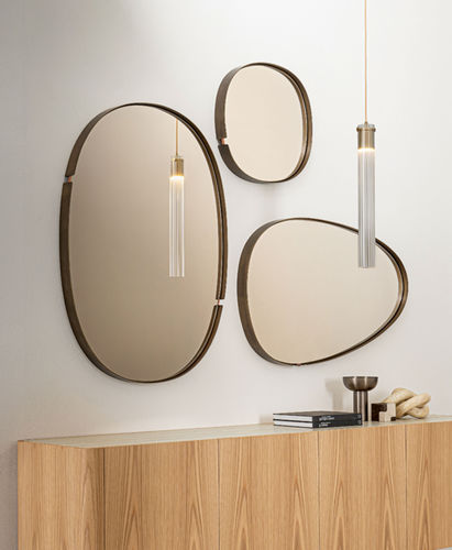 Wandmontierter Spiegel - LUMIERE - Riflessi - modern / oval / Metall
