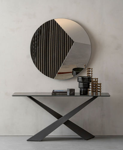 Moderner Konsolentisch - LIVING - Riflessi - Holz / Hartglas / Keramik