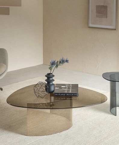 Minimalistischer Couchtisch - CRYSTAL  - Riflessi - Kristall / Gestell aus Kristall / für Privatgebrauch