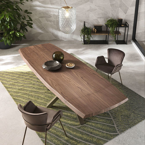 Moderner Tisch - SHANGAI - Riflessi - Holz / Gestell aus Aluminium / rechteckig